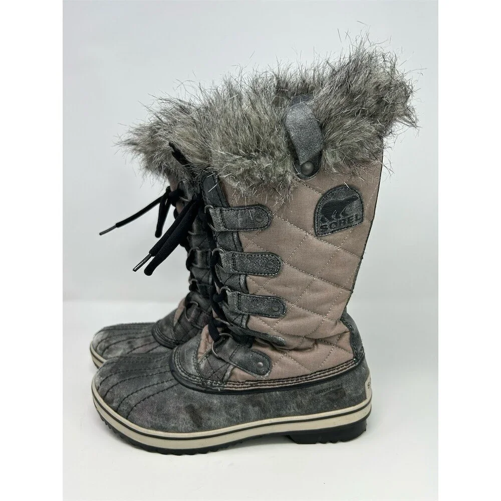 Sorel Tofino II Womens Winter Snow Boots Waterproof Lace Up Gray Taupe Size 10